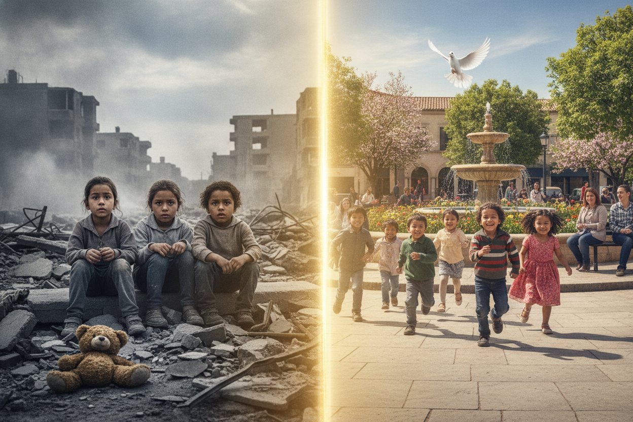 Children in a war zone and the Bible's promise of safety for the young